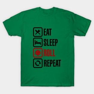 Eat Sleep Roll Repeat (light) T-Shirt